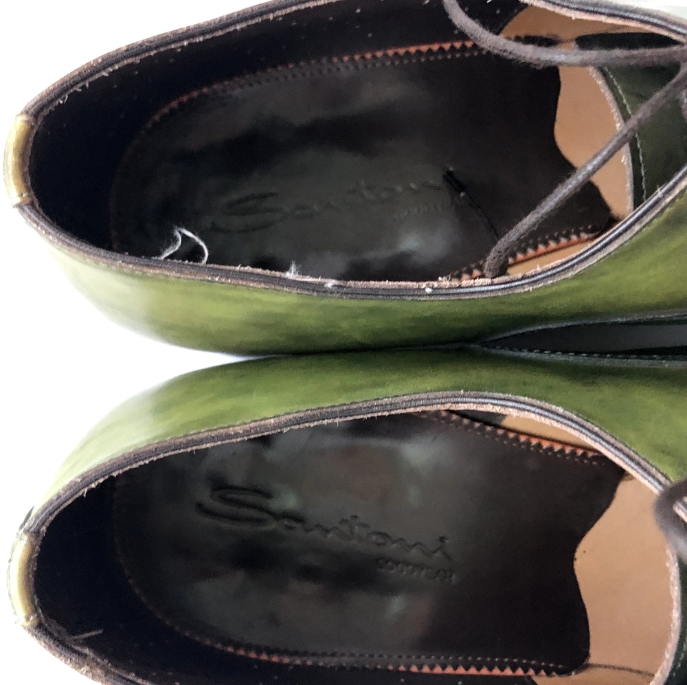Santoni Green lace-ups size 11 - Picture 3 of 5